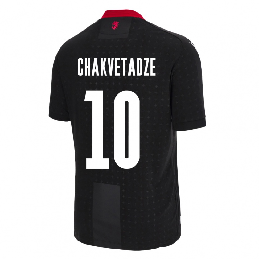 Kandiny Herren Georgien Giorgi Chakvetadze #10 Schwarz Auswärtstrikot Trikot 24-26 T-Shirt