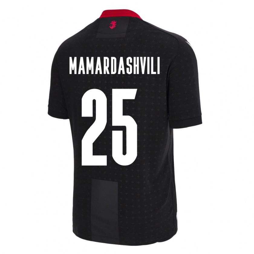 Kandiny Herren Georgien Giorgi Mamardashvili #25 Schwarz Auswärtstrikot Trikot 24-26 T-Shirt