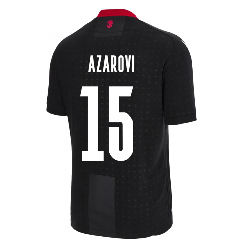 Kandiny Herren Georgien Irakli Azarovi #15 Schwarz Auswärtstrikot Trikot 24-26 T-Shirt