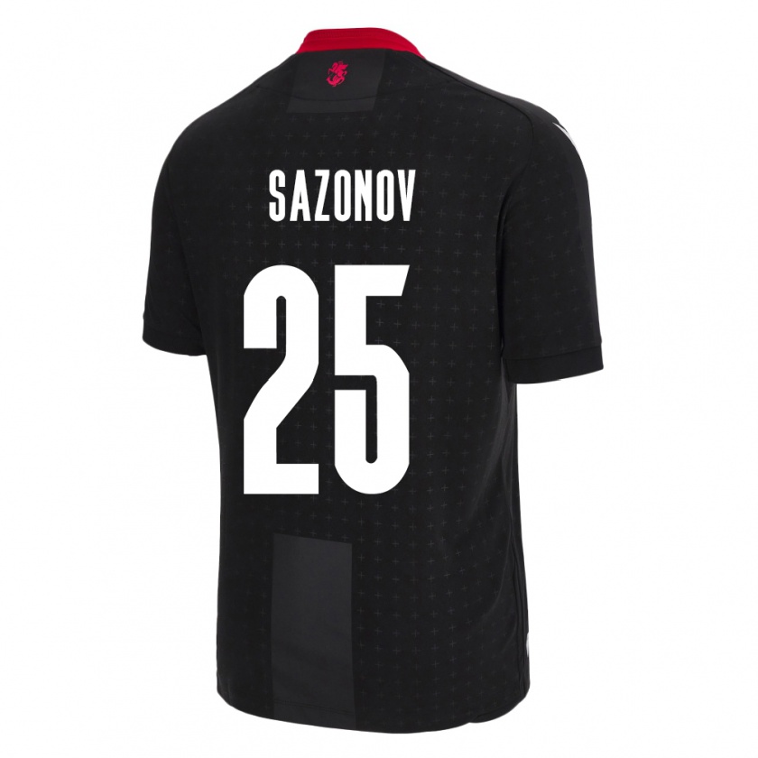 Kandiny Herren Georgien Saba Sazonov #25 Schwarz Auswärtstrikot Trikot 24-26 T-Shirt