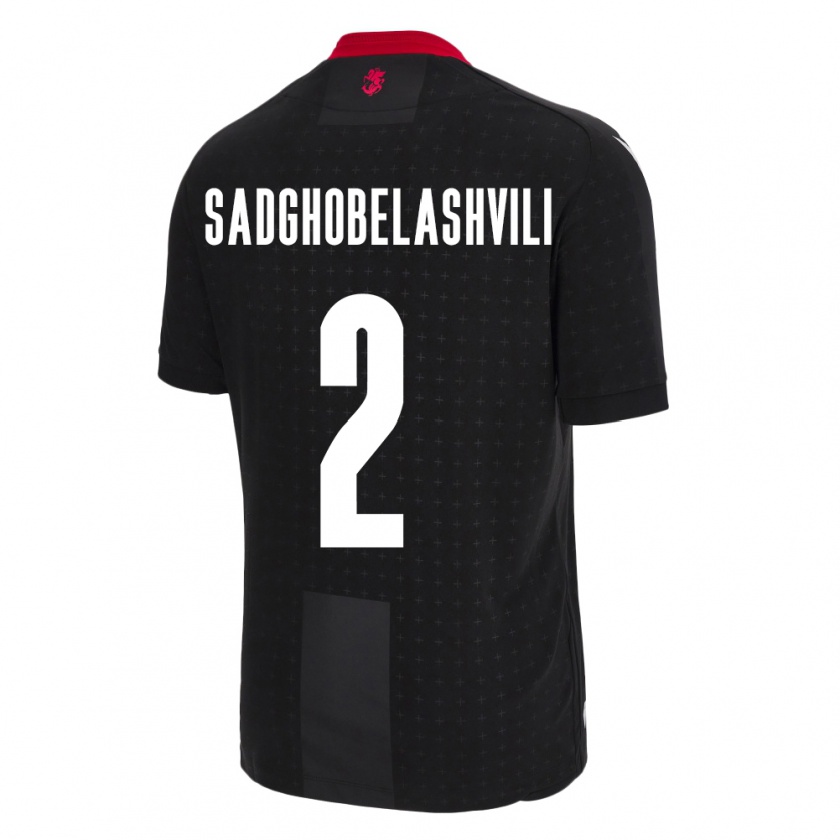 Kandiny Herren Georgien Gela Sadghobelashvili #2 Schwarz Auswärtstrikot Trikot 24-26 T-Shirt