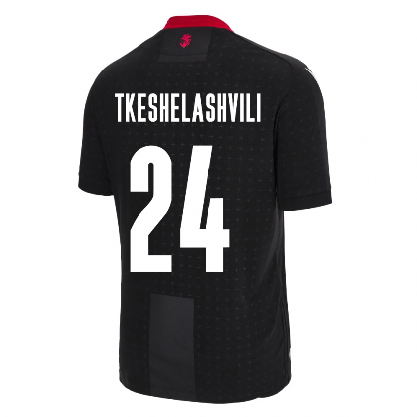 Kandiny Herren Georgien Amiran Tkeshelashvili #24 Schwarz Auswärtstrikot Trikot 24-26 T-Shirt