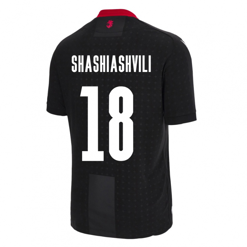 Kandiny Herren Georgien Luka Shashiashvili #18 Schwarz Auswärtstrikot Trikot 24-26 T-Shirt