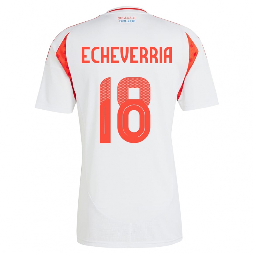 Kandiny Herren Chile Rodrigo Echeverría #18 Weiß Auswärtstrikot Trikot 24-26 T-Shirt