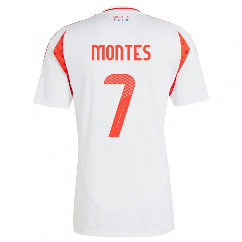 Kandiny Herren Chile Clemente Montes #7 Weiß Auswärtstrikot Trikot 24-26 T-Shirt