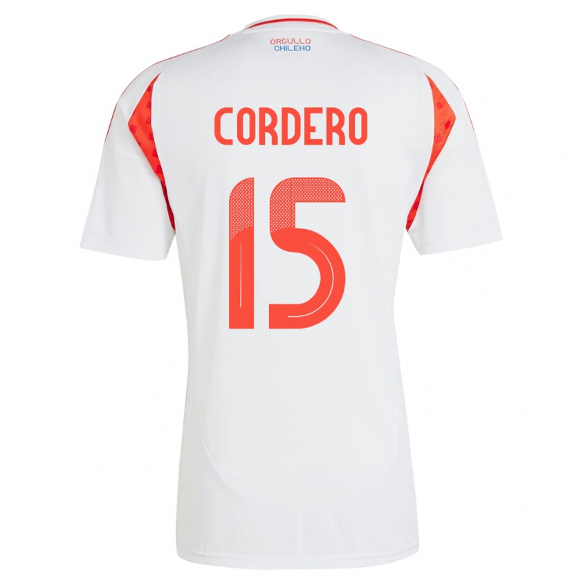 Kandiny Herren Chile Renato Cordero #15 Weiß Auswärtstrikot Trikot 24-26 T-Shirt