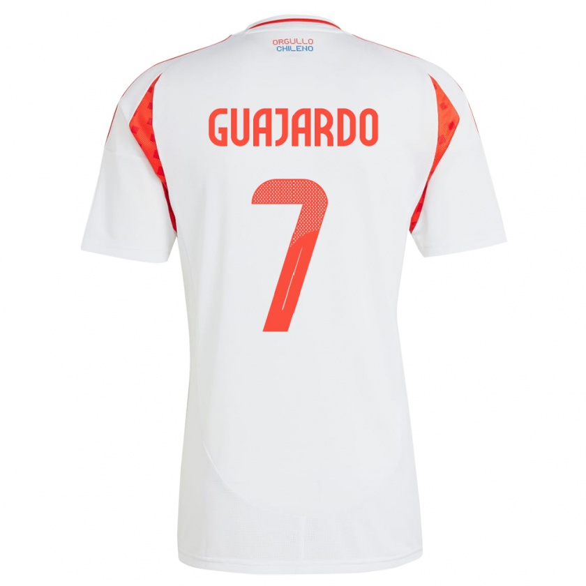 Kandiny Herren Chile Paolo Guajardo #7 Weiß Auswärtstrikot Trikot 24-26 T-Shirt