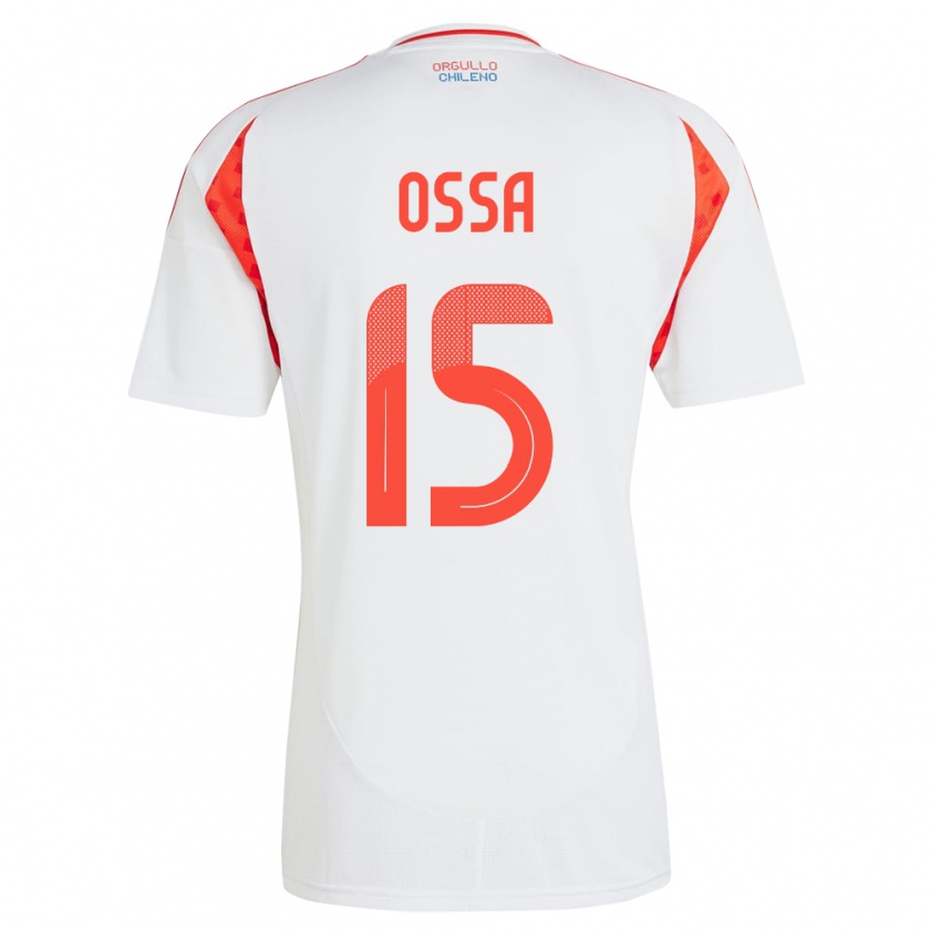 Kandiny Herren Chile Diego Ossa #15 Weiß Auswärtstrikot Trikot 24-26 T-Shirt