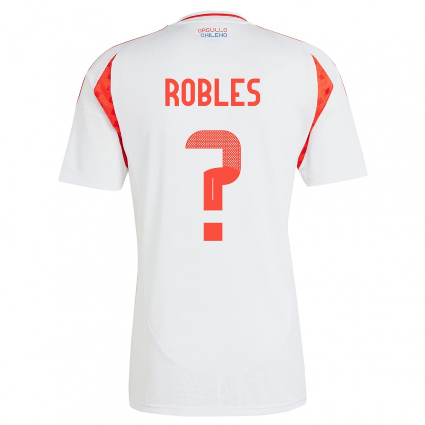 Kandiny Herren Chile Diego Robles #0 Weiß Auswärtstrikot Trikot 24-26 T-Shirt