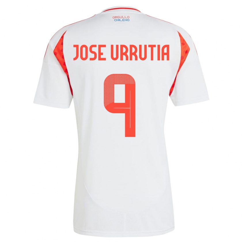 Kandiny Herren Chile María José Urrutia #9 Weiß Auswärtstrikot Trikot 24-26 T-Shirt