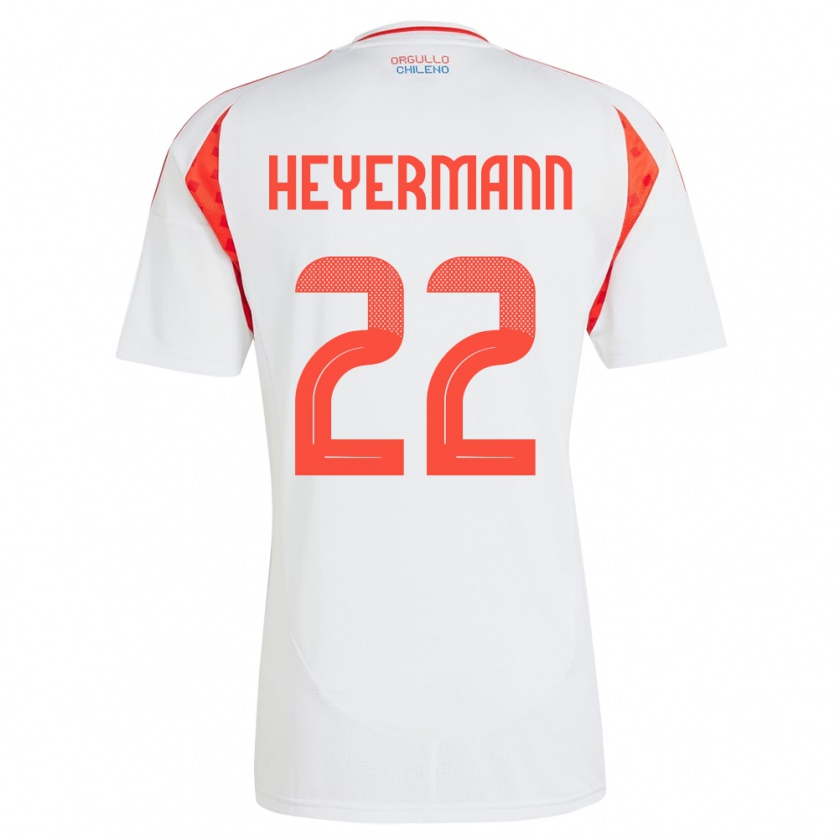 Kandiny Herren Chile Agustina Heyermann #22 Weiß Auswärtstrikot Trikot 24-26 T-Shirt