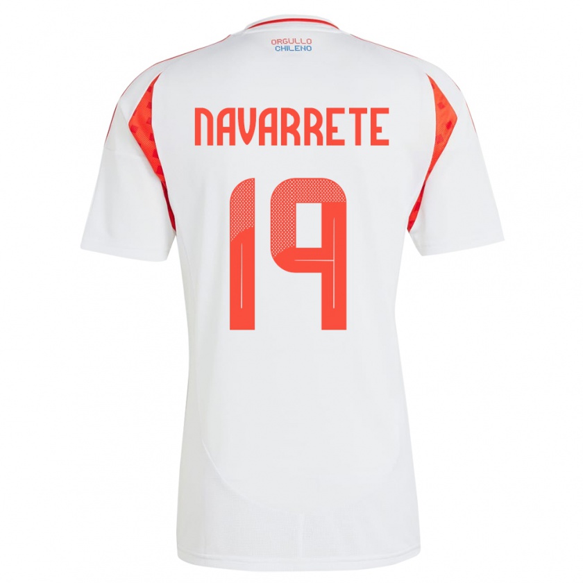 Kandiny Herren Chile Valentina Navarrete #19 Weiß Auswärtstrikot Trikot 24-26 T-Shirt