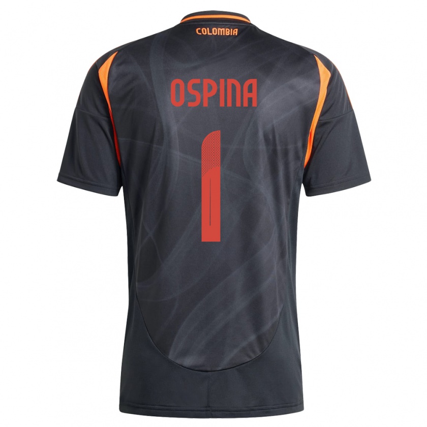 Kandiny Herren Kolumbien David Ospina #1 Schwarz Auswärtstrikot Trikot 24-26 T-Shirt