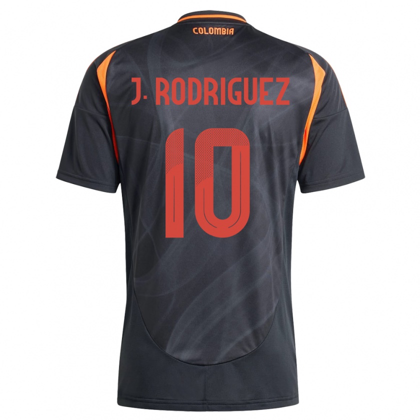 Kandiny Herren Kolumbien James Rodríguez #10 Schwarz Auswärtstrikot Trikot 24-26 T-Shirt