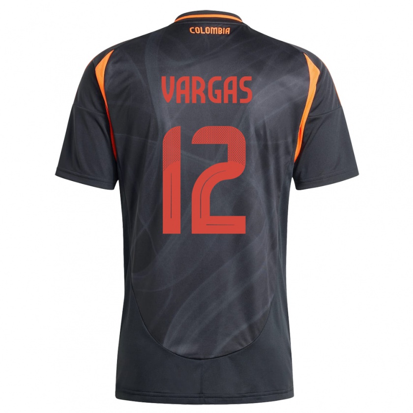 Kandiny Herren Kolumbien Camilo Vargas #12 Schwarz Auswärtstrikot Trikot 24-26 T-Shirt