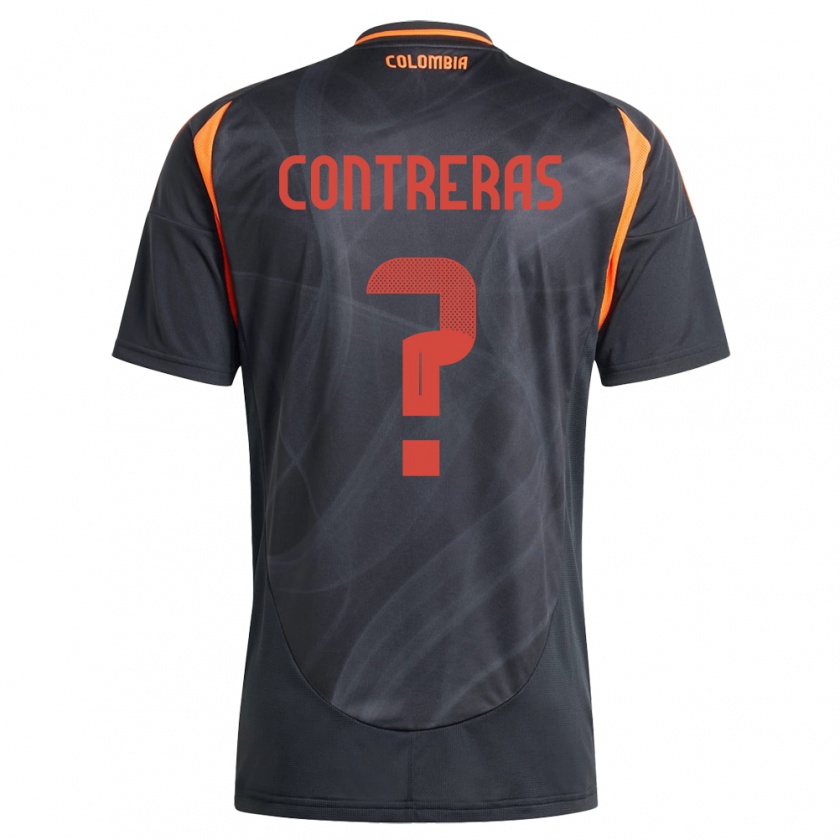 Kandiny Herren Kolumbien David Contreras #0 Schwarz Auswärtstrikot Trikot 24-26 T-Shirt