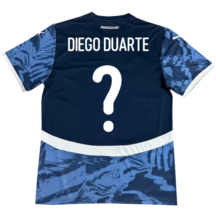 Kandiny Herren Paraguay Diego Duarte #0 Blau Auswärtstrikot Trikot 24-26 T-Shirt