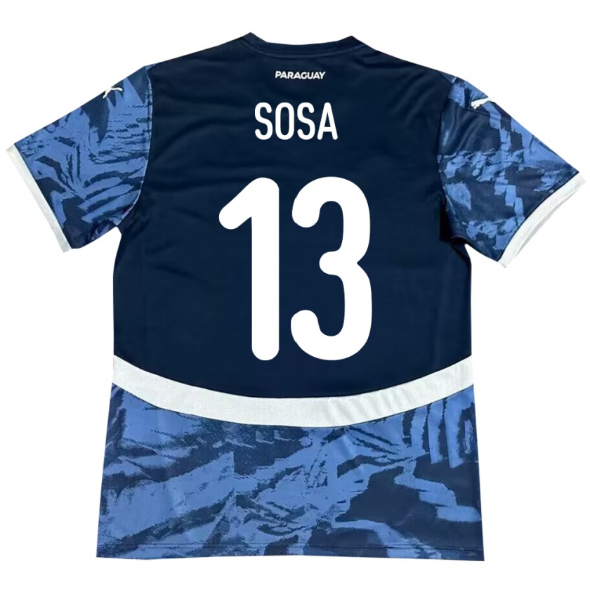 Kandiny Herren Paraguay Alex Sosa #13 Blau Auswärtstrikot Trikot 24-26 T-Shirt