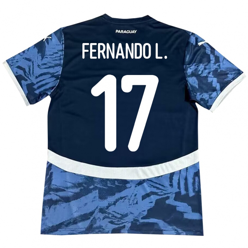 Kandiny Herren Paraguay Fernando Leguizamón #17 Blau Auswärtstrikot Trikot 24-26 T-Shirt