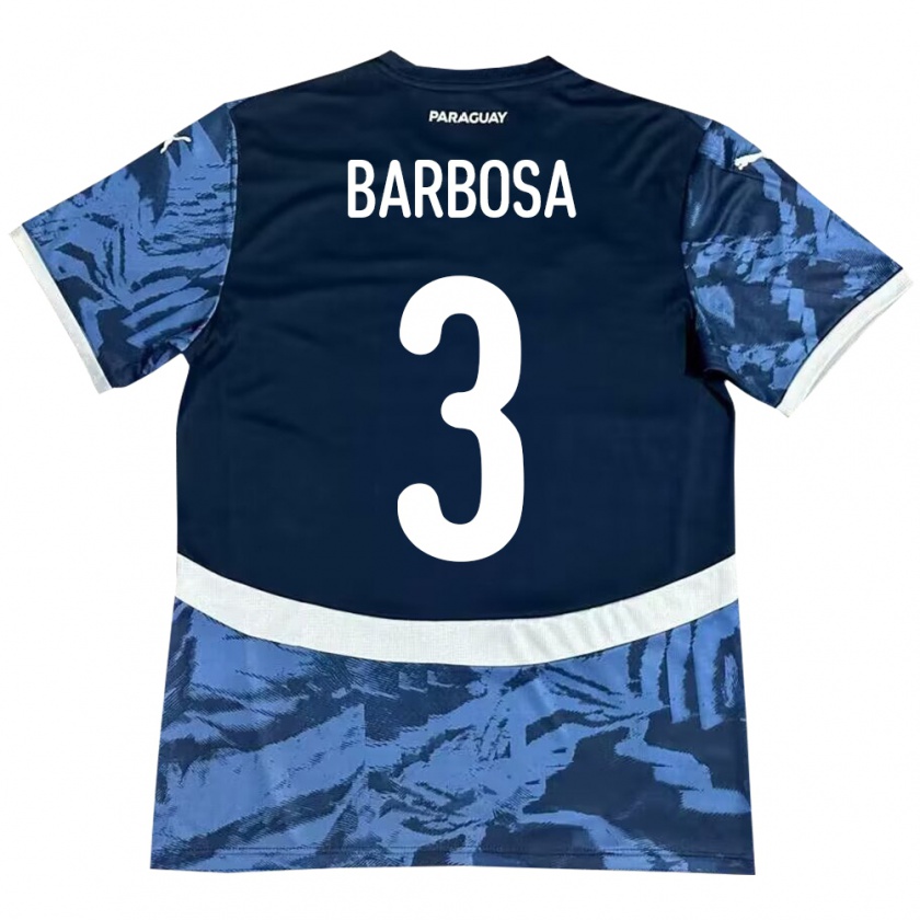 Kandiny Herren Paraguay Camila Barbosa #3 Blau Auswärtstrikot Trikot 24-26 T-Shirt