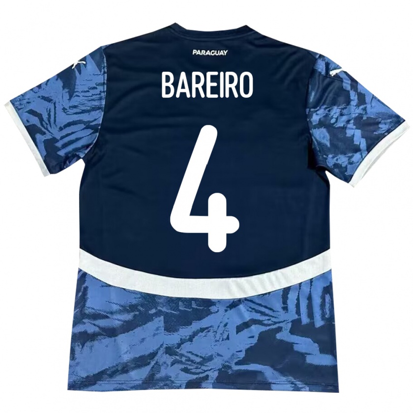 Kandiny Herren Paraguay Daysy Bareiro #4 Blau Auswärtstrikot Trikot 24-26 T-Shirt