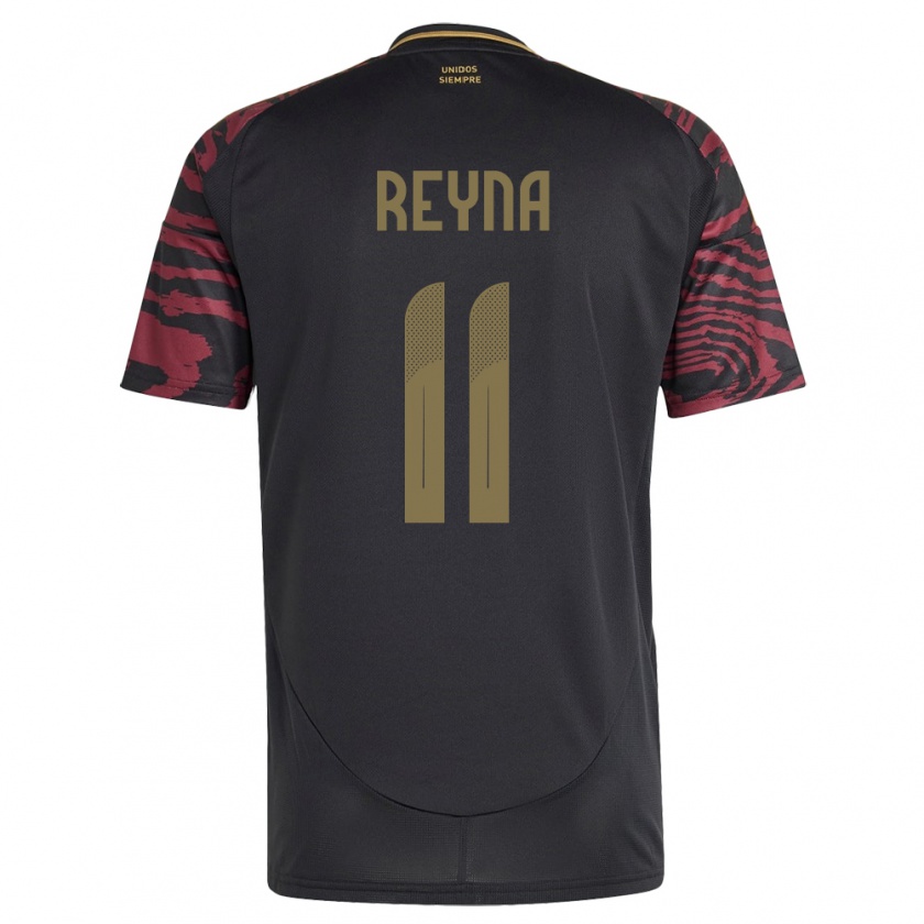 Kandiny Herren Peru Bryan Reyna #11 Schwarz Auswärtstrikot Trikot 24-26 T-Shirt