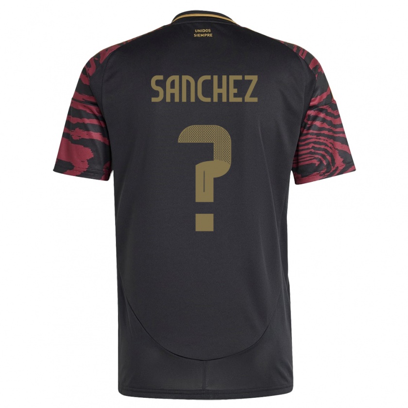 Kandiny Herren Peru Sebastián Sánchez #0 Schwarz Auswärtstrikot Trikot 24-26 T-Shirt