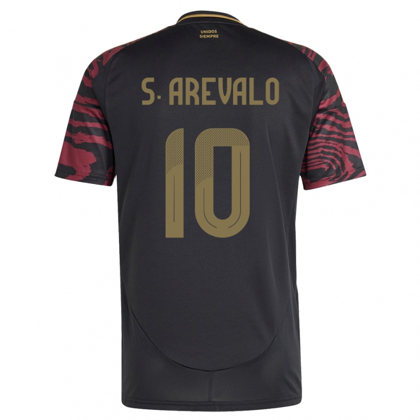 Kandiny Herren Peru Sandra Arévalo #10 Schwarz Auswärtstrikot Trikot 24-26 T-Shirt