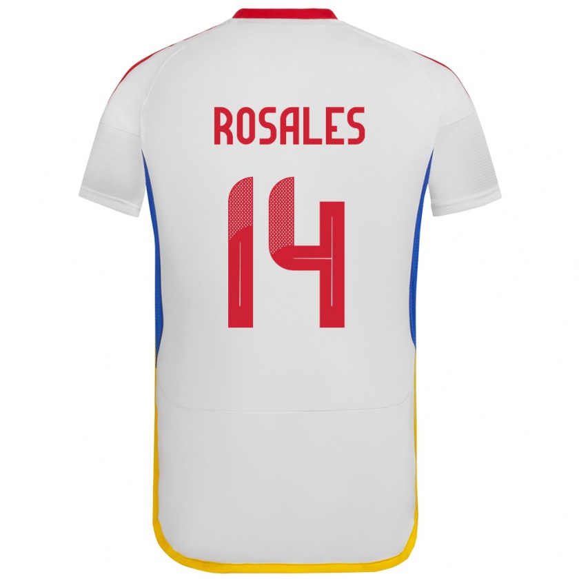 Kandiny Herren Venezuela Roberto Rosales #14 Weiß Auswärtstrikot Trikot 24-26 T-Shirt