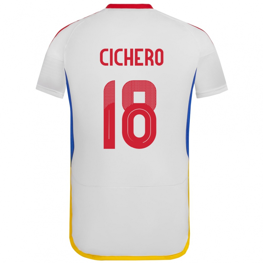 Kandiny Herren Venezuela Alejandro Cichero #18 Weiß Auswärtstrikot Trikot 24-26 T-Shirt