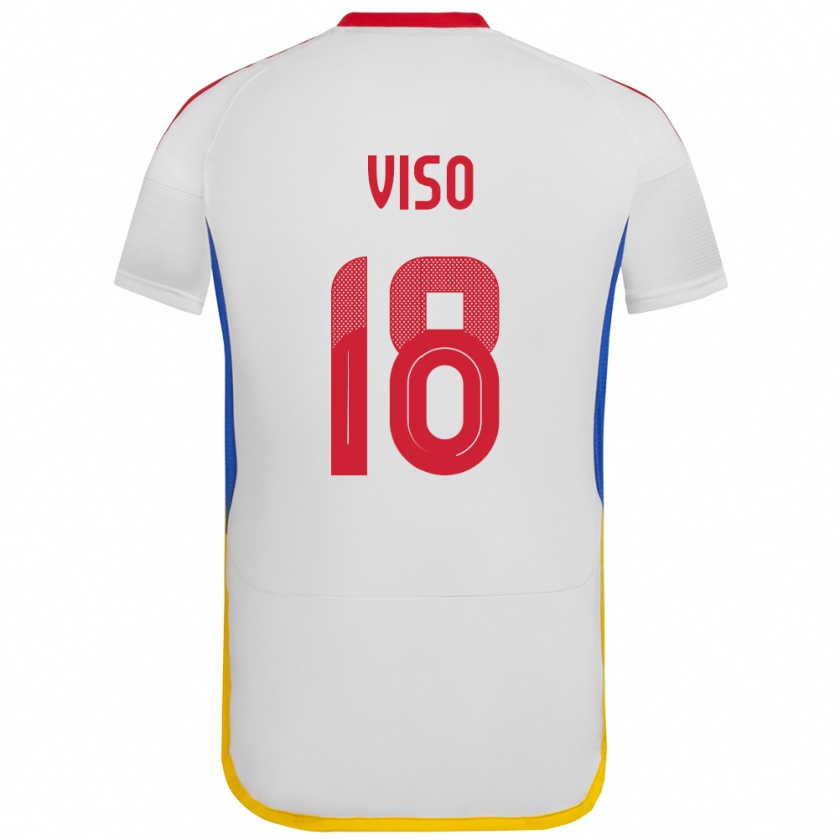 Kandiny Herren Venezuela Ysaura Viso #18 Weiß Auswärtstrikot Trikot 24-26 T-Shirt