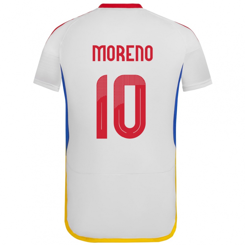 Kandiny Herren Venezuela Yerliane Moreno #10 Weiß Auswärtstrikot Trikot 24-26 T-Shirt