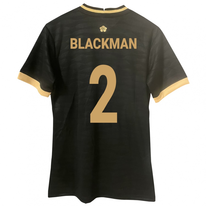 Kandiny Herren Panama César Blackman #2 Schwarz Auswärtstrikot Trikot 24-26 T-Shirt