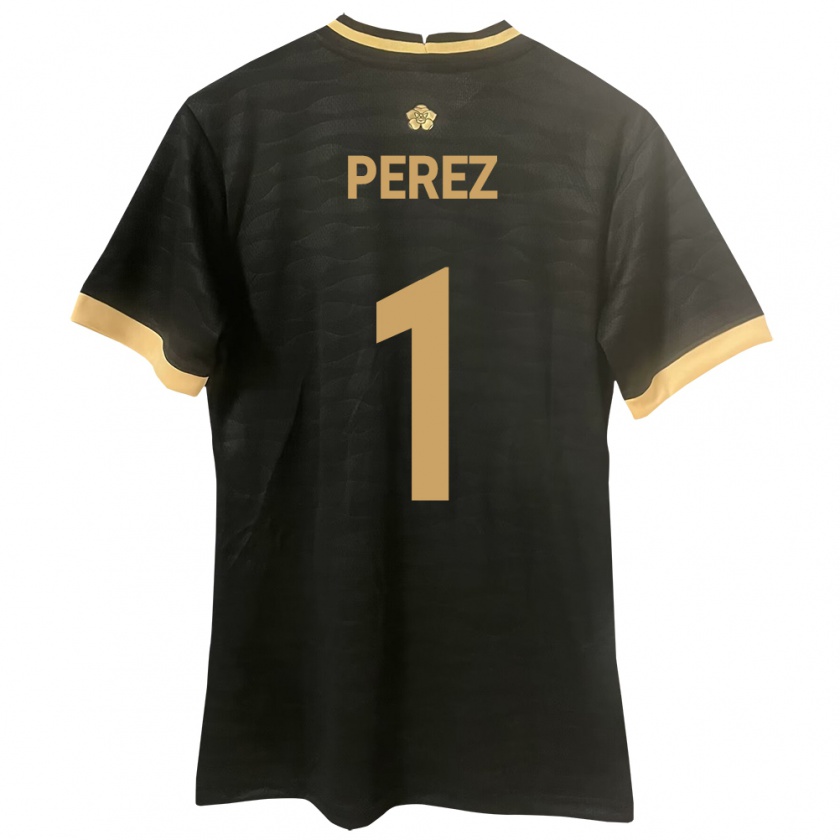 Kandiny Herren Panama Miguel Pérez #1 Schwarz Auswärtstrikot Trikot 24-26 T-Shirt