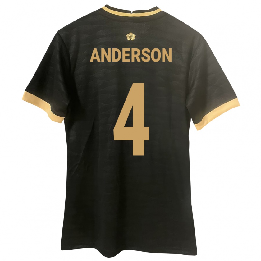 Kandiny Herren Panama Eduardo Anderson #4 Schwarz Auswärtstrikot Trikot 24-26 T-Shirt