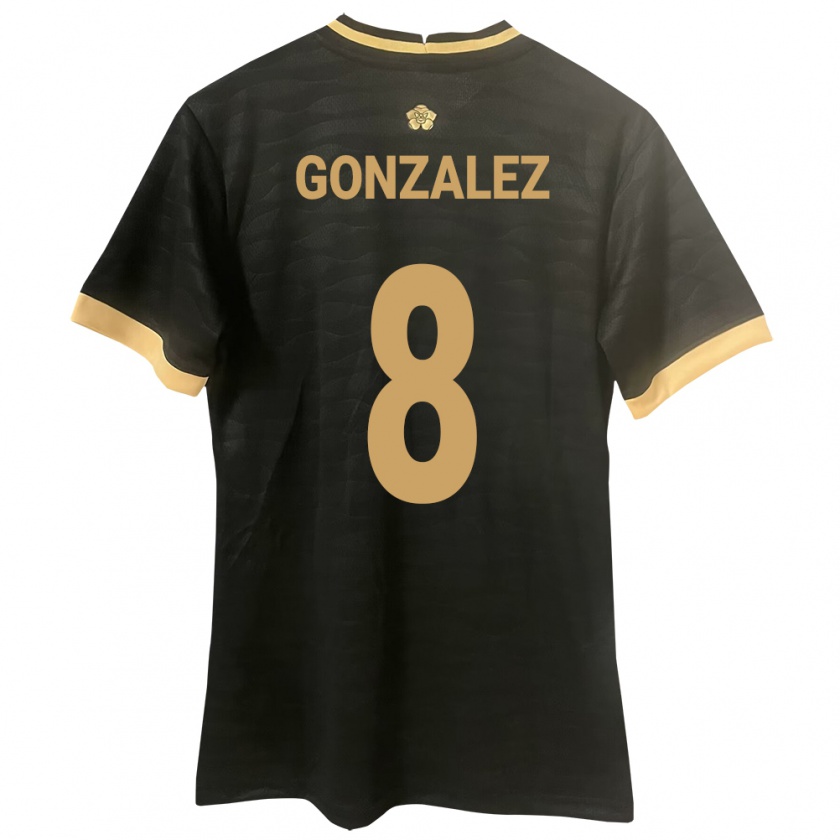 Kandiny Herren Panama Schiandra González #8 Schwarz Auswärtstrikot Trikot 24-26 T-Shirt