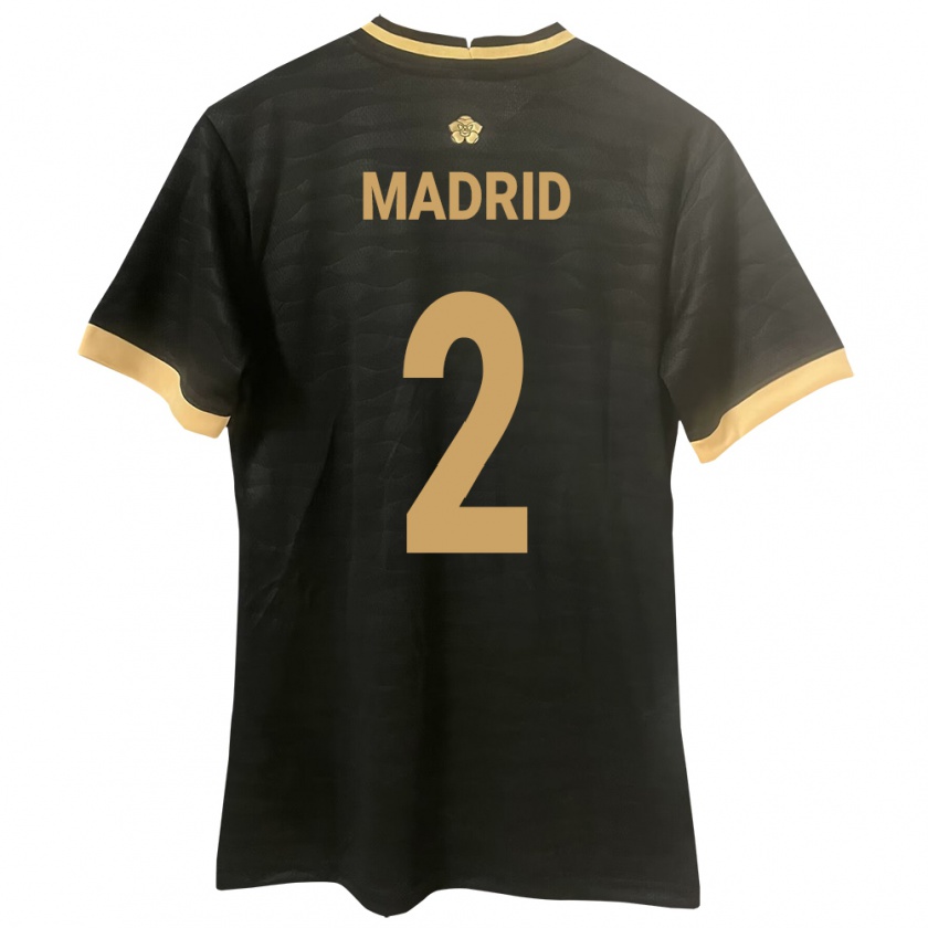 Kandiny Herren Panama Dayane Madrid #2 Schwarz Auswärtstrikot Trikot 24-26 T-Shirt