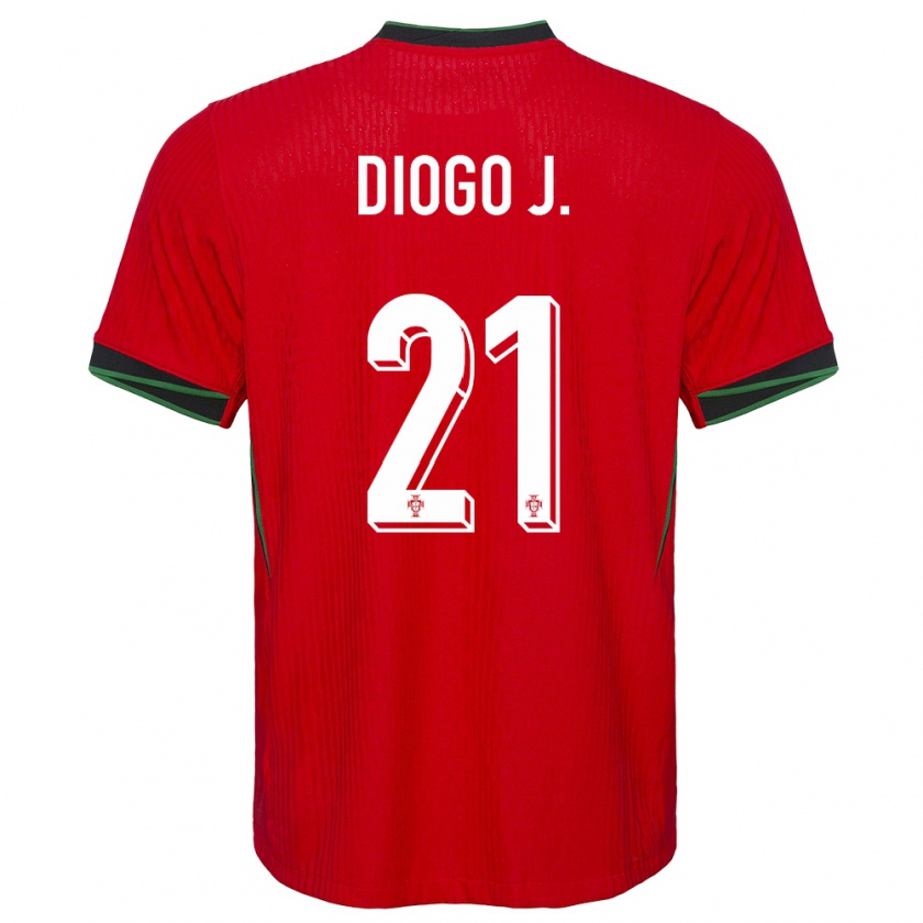 Kandiny Damen Portugal Diogo Jota #21 Rot Heimtrikot Trikot 24-26 T-Shirt