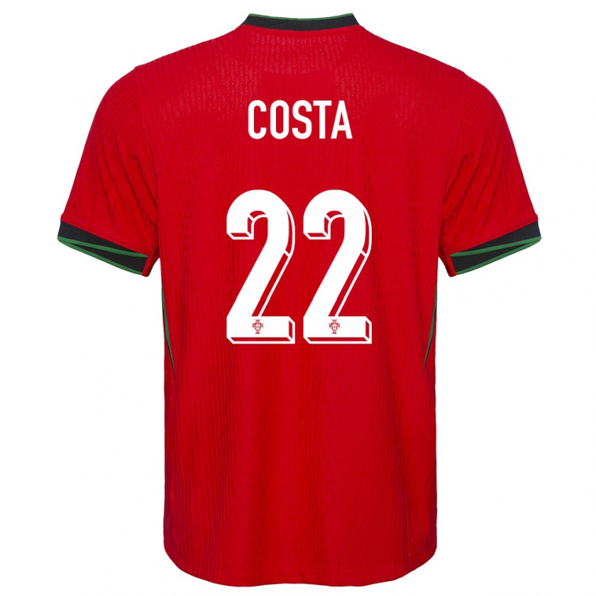 Kandiny Damen Portugal Diogo Costa #22 Rot Heimtrikot Trikot 24-26 T-Shirt