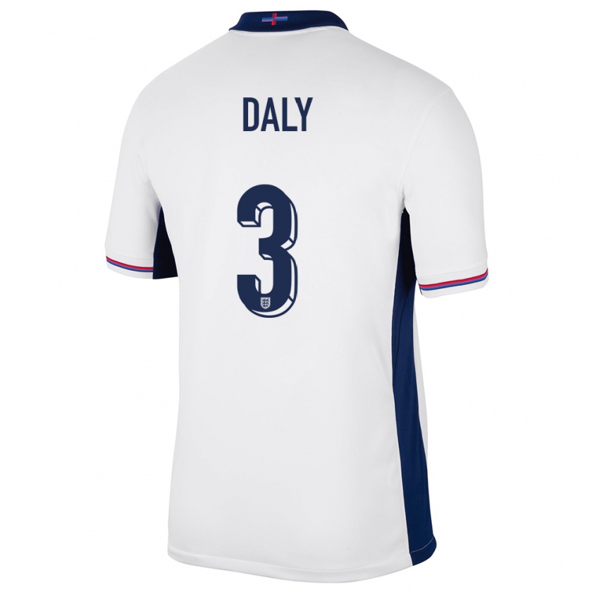 Kandiny Damen England Rachel Daly #3 Weiß Heimtrikot Trikot 24-26 T-Shirt