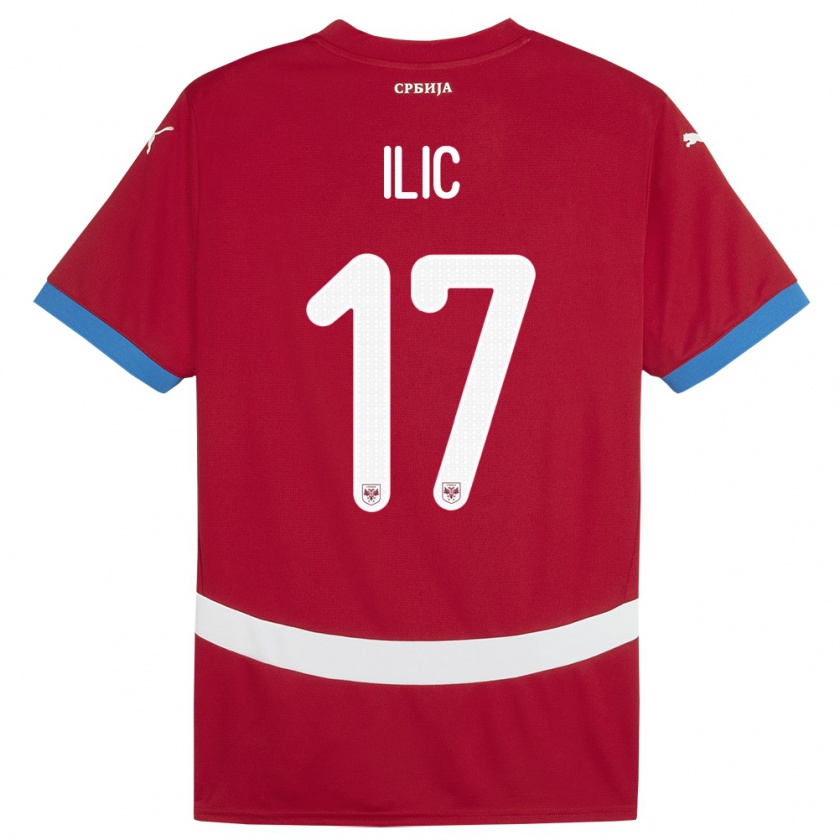 Kandiny Damen Serbien Ivan Ilic #17 Rot Heimtrikot Trikot 24-26 T-Shirt