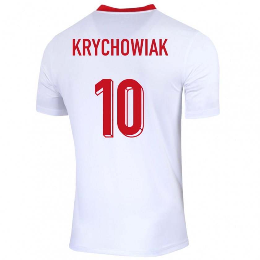 Kandiny Damen Polen Grzegorz Krychowiak #10 Weiß Heimtrikot Trikot 24-26 T-Shirt