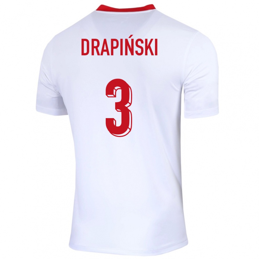 Kandiny Damen Polen Igor Drapinski #3 Weiß Heimtrikot Trikot 24-26 T-Shirt