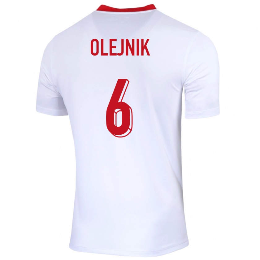 Kandiny Damen Polen Patryk Olejnik #6 Weiß Heimtrikot Trikot 24-26 T-Shirt