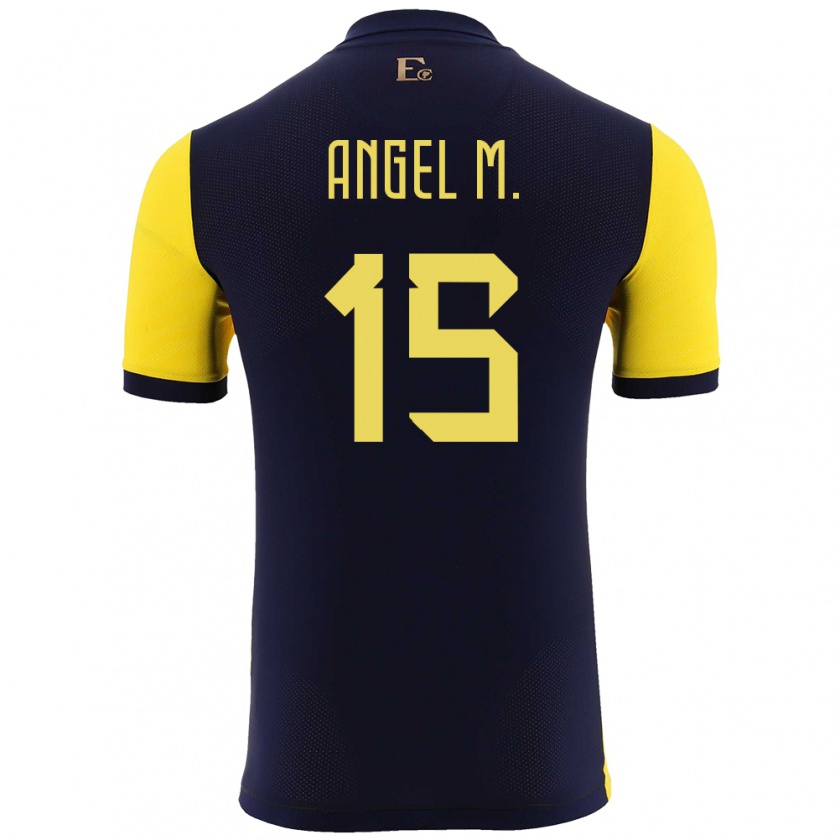 Kandiny Damen Ecuador Angel Mena #15 Gelb Heimtrikot Trikot 24-26 T-Shirt