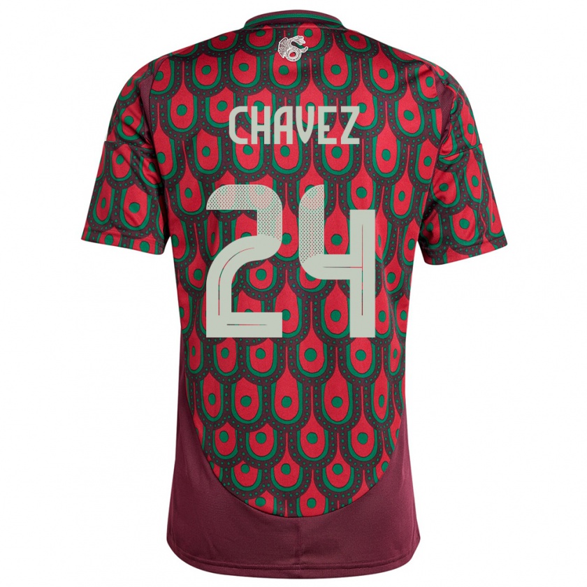 Kandiny Damen Mexiko Luis Chavez #24 Kastanienbraun Heimtrikot Trikot 24-26 T-Shirt