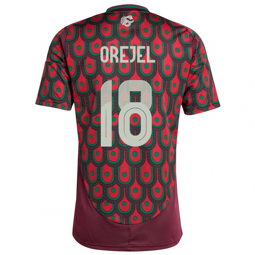 Kandiny Damen Mexiko Jocelyn Orejel #18 Kastanienbraun Heimtrikot Trikot 24-26 T-Shirt