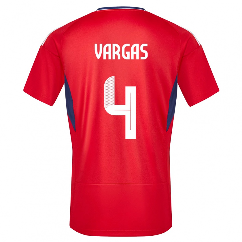 Kandiny Damen Costa Rica Juan Pablo Vargas #4 Rot Heimtrikot Trikot 24-26 T-Shirt
