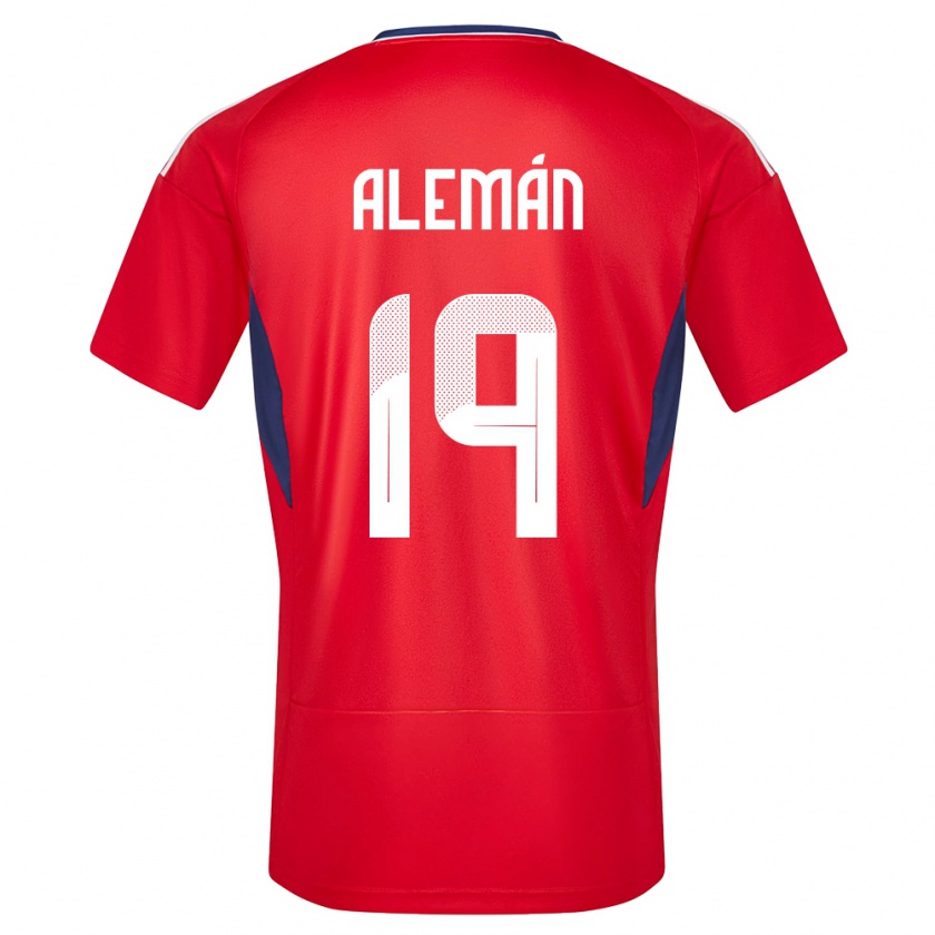 Kandiny Damen Costa Rica Fabricio Aleman #19 Rot Heimtrikot Trikot 24-26 T-Shirt