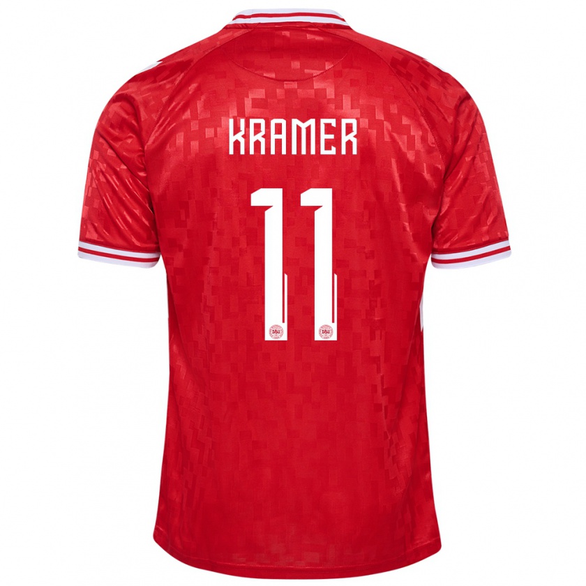 Kandiny Damen Dänemark Cornelia Kramer #11 Rot Heimtrikot Trikot 24-26 T-Shirt